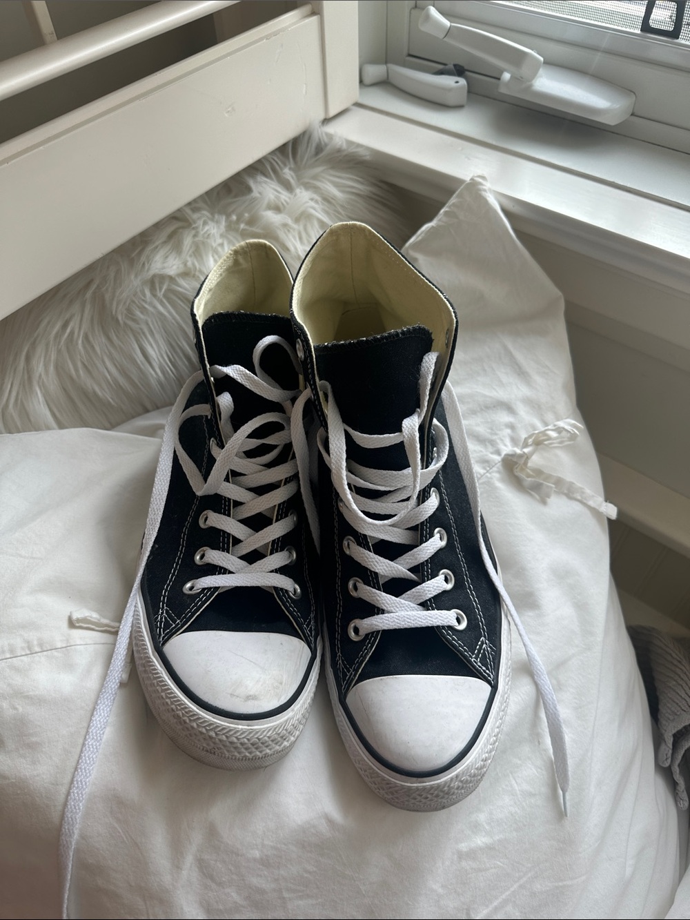Converse Black and White High-Top Canvas Sneakers